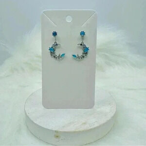 Moon Star Blue Earrings